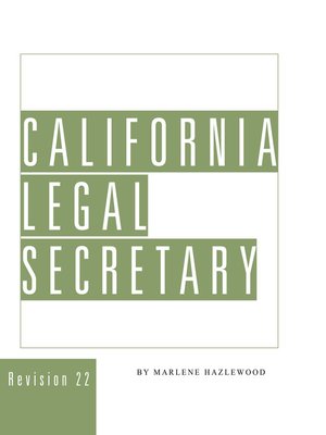 cover image of California Legal Secretary